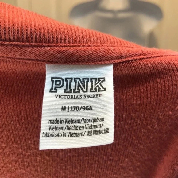 VS PINK Orange Sherpa Pullover Sweatshirt M - Picture 7 of 8